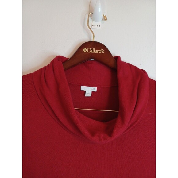 J. Jill Pullover Turtleneck Sweater M Red Longsleeve Knit Stretchy Lagenlook - Picture 9 of 11